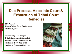 Due Process, Appellate Court & Exhaustion of Tribal Court Remedies