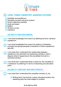 level three chemistry: aqueous systems