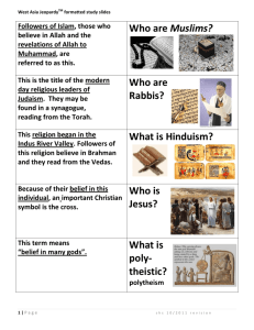 Who are Muslims? Who are Rabbis? What is Hinduism? Who is