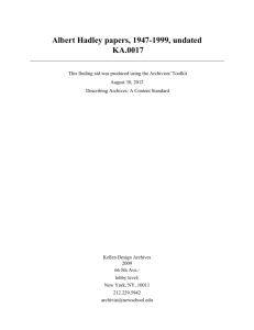 Albert Hadley papers, 1947-1999, undated KA.0017