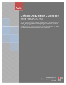 Defense Acquisition Guidebook - National Defense Industrial