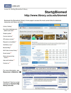 Start@Biomed - the UCLA Library