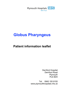 Globus Pharyngeus - Plymouth Hospitals