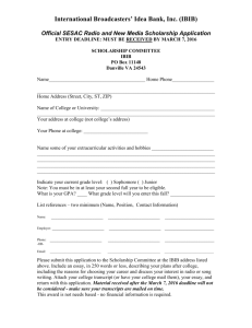 Official SESAC Radio Scholarship Application Form
