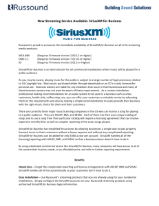 New Streaming Service Available: SiriusXM for Business