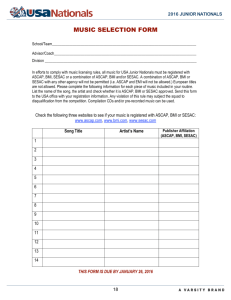 MUSIC SELECTION FORM