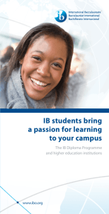 IB Diploma Programme and higher education institutions
