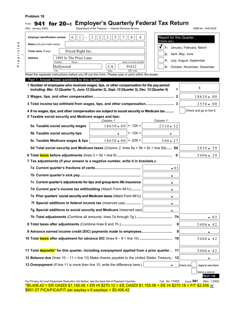 941 Form For 2024 - Jemmie Melloney