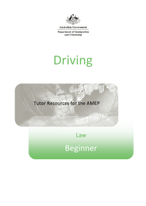 Driving - Distance Learning for the AMEP