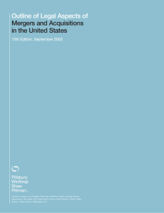 Outline of Legal Aspects of Mergers and Acquisitions in the United