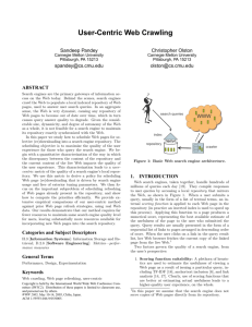 User-Centric Web Crawling - The Stanford University InfoLab