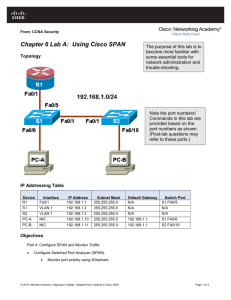 Chapter 6 Lab A - Securing Layer 2 Switches