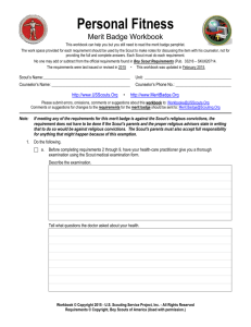 Personal Fitness Worksheet - US Scouting Service Project