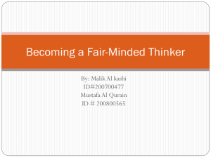 Becoming a Fair-Minded Thinker