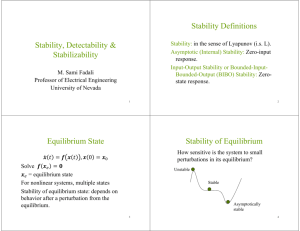 Equilibrium State Stability of Equilibrium