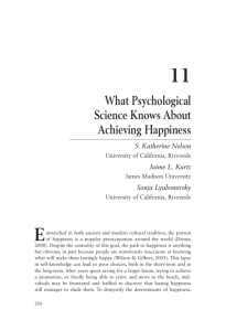 What Psychological Science Knows About Achieving Happiness