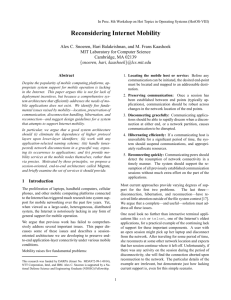 Reconsidering Internet Mobility - Networks and Mobile Systems