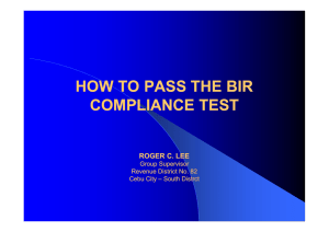 RCL- How to Pass the BIR COMPLIANCE TEST