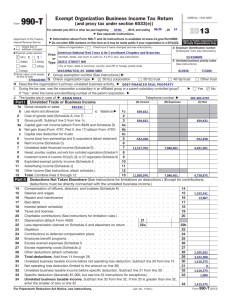 2014 Form 990-T, Unrelated Trade or Business Income