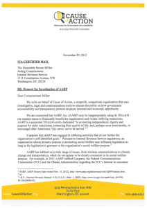 2012 11 29 Letter to IRS re AARP, Inc.