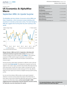 US Economics & AlphaWise Macro: September ARIA: An Upside