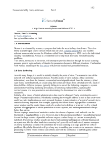 1/12 Nessus tutorial by Harry Andersson Part 2 < http://www