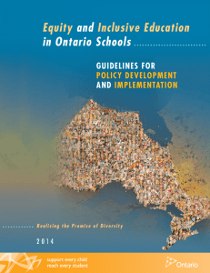 Equity and Inclusive Education in Ontario Schools