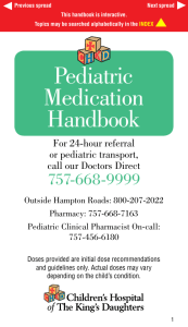 Pediatric Medication Handbook