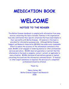 medication book - Batten Disease Support & Research Association
