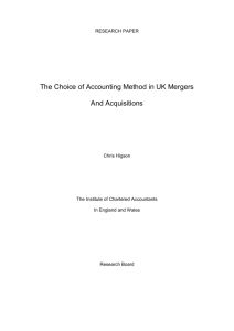 The Choice of Accounting Method in UK Mergers And Acquisitions