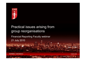 Practical issues arising from group reorganisations