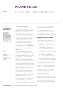 Cash box structures and convertible bond issues