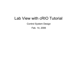 Lab View with cRIO Tutorial
