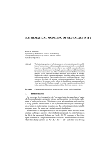mathematical modeling of neural activity