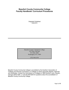 Beaufort County Community College Faculty Handbook: Curriculum