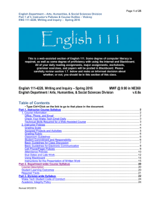 English 111-4220, Writing and Inquiry