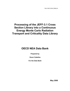 Processing of the JEFF-3.1 Cross Section Library into a Continuous