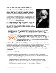 The Role of Karl Marx - Page and List of Unsealing Summaries