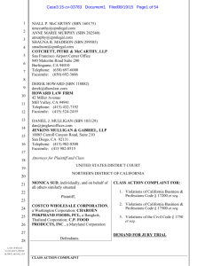 Complaint - Cotchett, Pitre & McCarthy, LLP