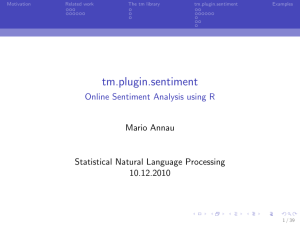 tm.plugin.sentiment - Online Sentiment Analysis using R