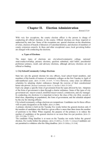 Chapter II. Election Administration