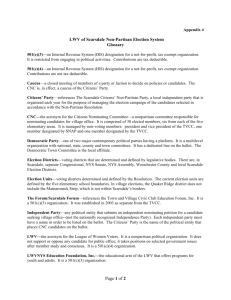 Page 1 of 2 LWV of Scarsdale Non-Partisan Election System Glossary