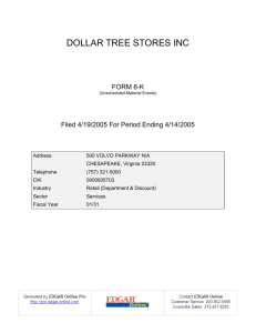DOLLAR TREE STORES INC
