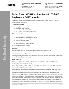 Dollar Tree (DLTR) Earnings Report: Q3 2015