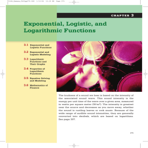 Exponential, Logistic, and Logarithmic Functions