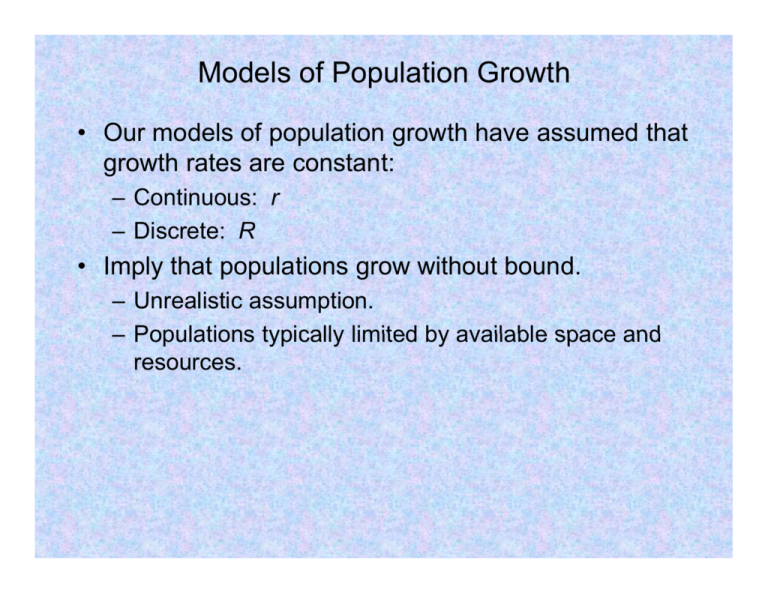 Models Of Population Growth