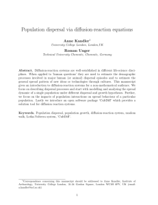 Population dispersal via diffusion