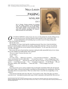Nella Larsen, Passing, novel, 1929, Ch. 3, excerpts
