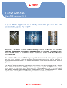 Press release - Veolia Water Technologies