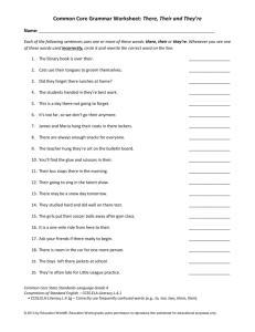 Common Core Grammar Worksheet: There